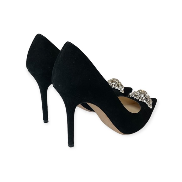 Jimmy Choo 100 Embellished Suede Pump Black - Picture 5 of 8